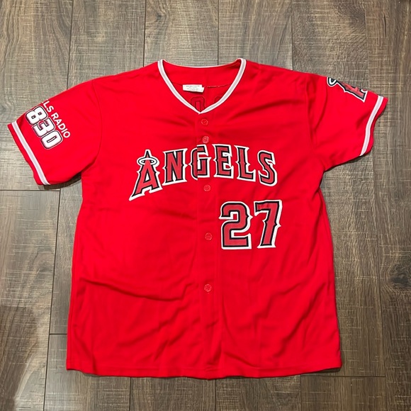 New✨Mike Trout Angels Promo Jersey size:Youth XL Mens:S - Picture 1 of 11
